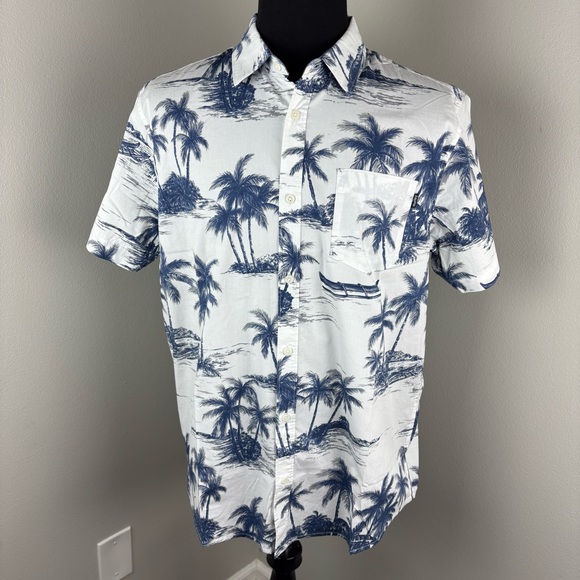 Hurley Other - Hurley Patio Woven Shirt Men's Sz Large L Button Front Hawaiian Short Sleeve New